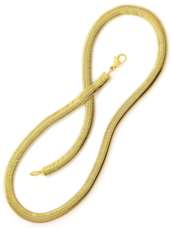 Foto 3 - Flaches Schlangen Gold-Collier 48cm aus massiv Gelbgold, K3087