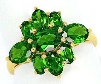 Foto 1 - 4,0ct grüne Super Diopside in dekorativem Gelbgold-Ring, R7629