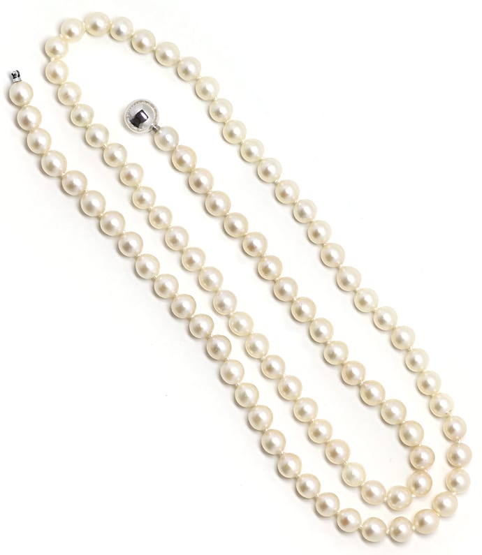 Foto 4 - Perlenkette 72cm mit Kugel Bajonett Weißgold Schloß, S1717
